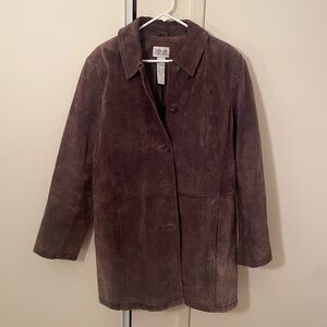 Women’s Style & Co Brown Suede Leather Jacket